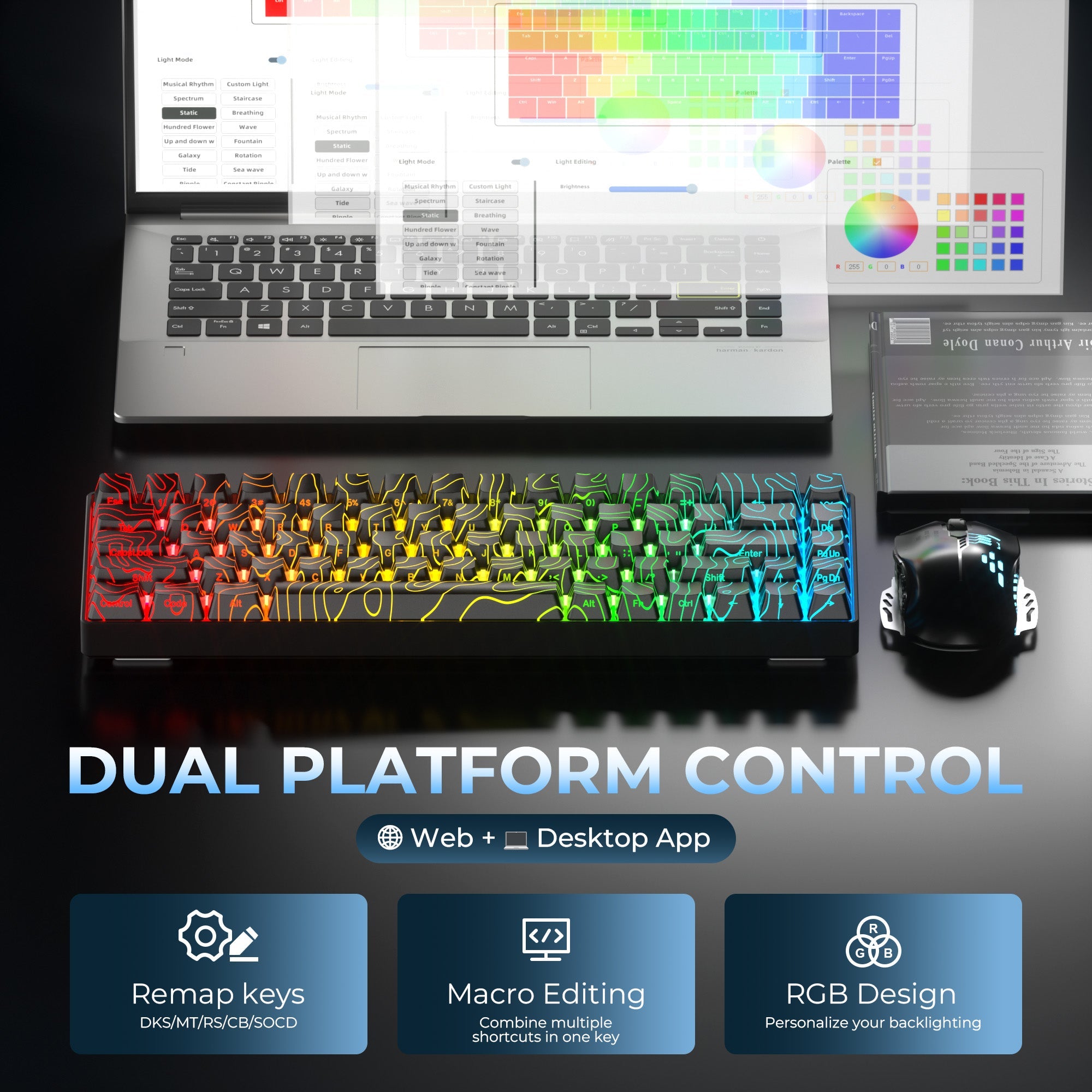 XVX HE68 Rapid Trigger Gaming Hall Effect Keyboard Gateron Magnetic swiths 68% Wired Mechanical Keyboard with IMD-Tech Keycaps
