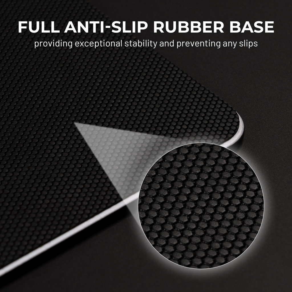 XVX SpacePad Glass Gaming Mouse Pad with Etched Surface Full Anti-Slip Rubber Base